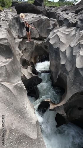 mulher no vale da lua na chapada dos veadeiros, goiás  photo