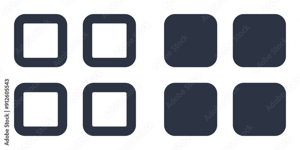 Grid simple icons set designed in filled, outline, line and stroke style Grid simple icons set designed in filled, outline, line and stroke style