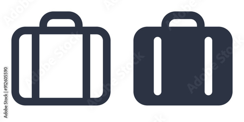 Suitcase simple icons set designed in filled, outline, line and stroke style