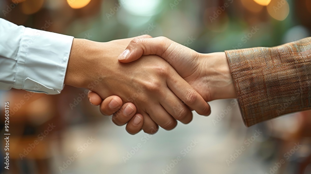 A close-up of a handshake between business partners A close-up of a handshake between business partners