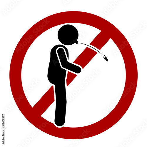 a warning sign prohibiting spitting, a reminder to maintain cleanliness