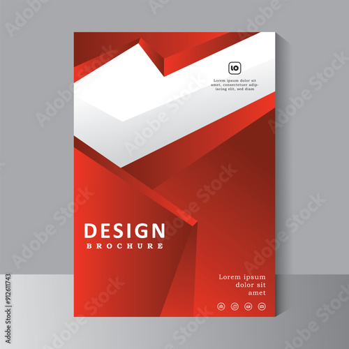 Red brochure design with abstract shape, book cover design, annual report. flyer template, Poster, catalog. Simple sale leaflet for promotion, magazine. Vector eps 10
