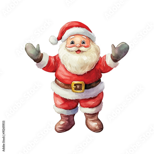 cute santa claus watercolor illustration