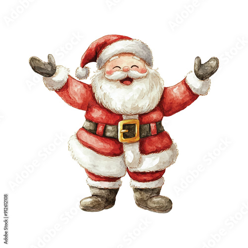 cute santa claus watercolor illustration