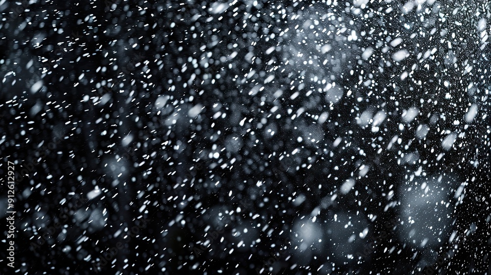 Obraz premium snowfall, stock imagery, on plain black background 