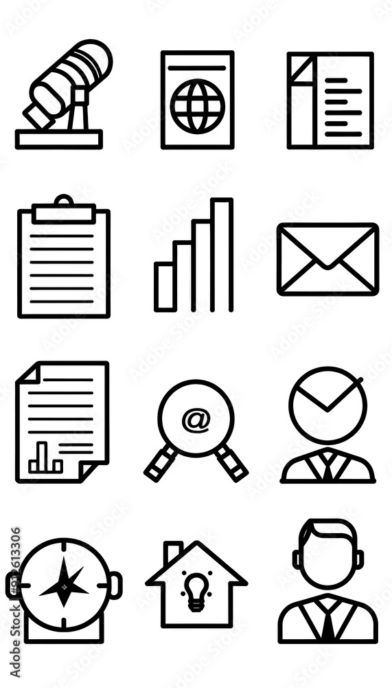 Business Icon, Minimal Simple Logo Business Icon, Minimal Simple Logo