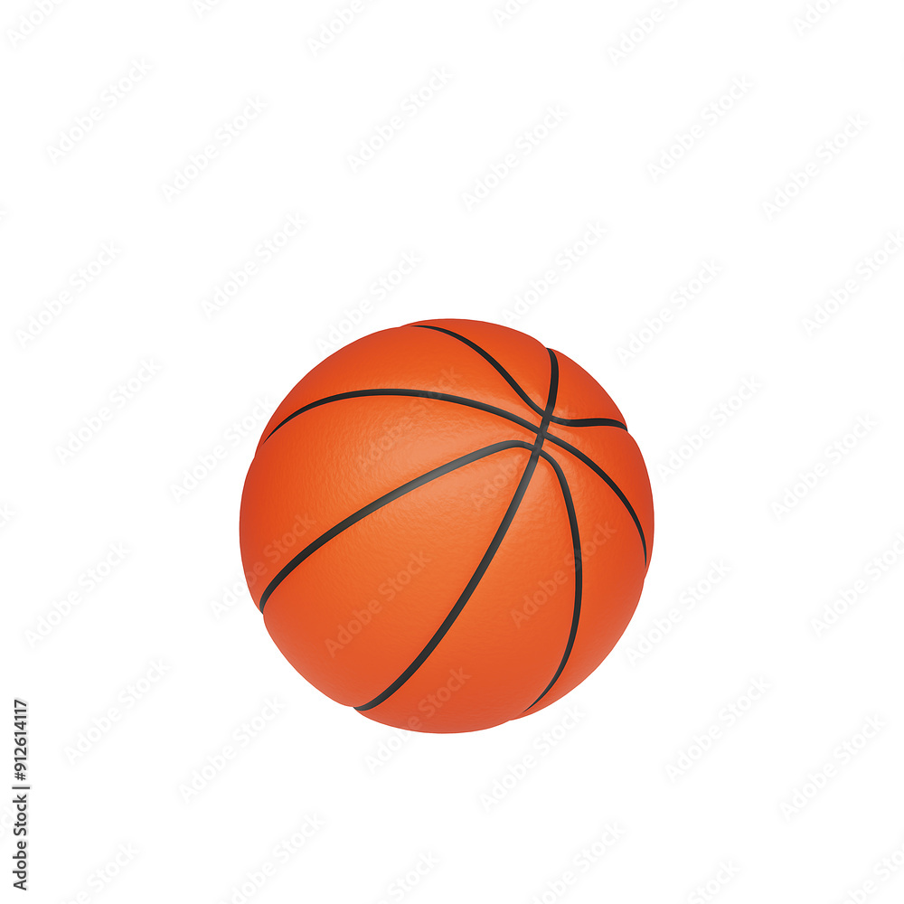 Fototapeta premium Basketball ball mockup, on white background, sports accessory. 3d render.