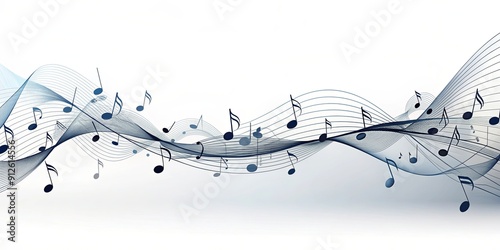 Dynamic sound waves and music notes , sound waves, music, audio, signal, technology, abstract, graphic, design, vibration