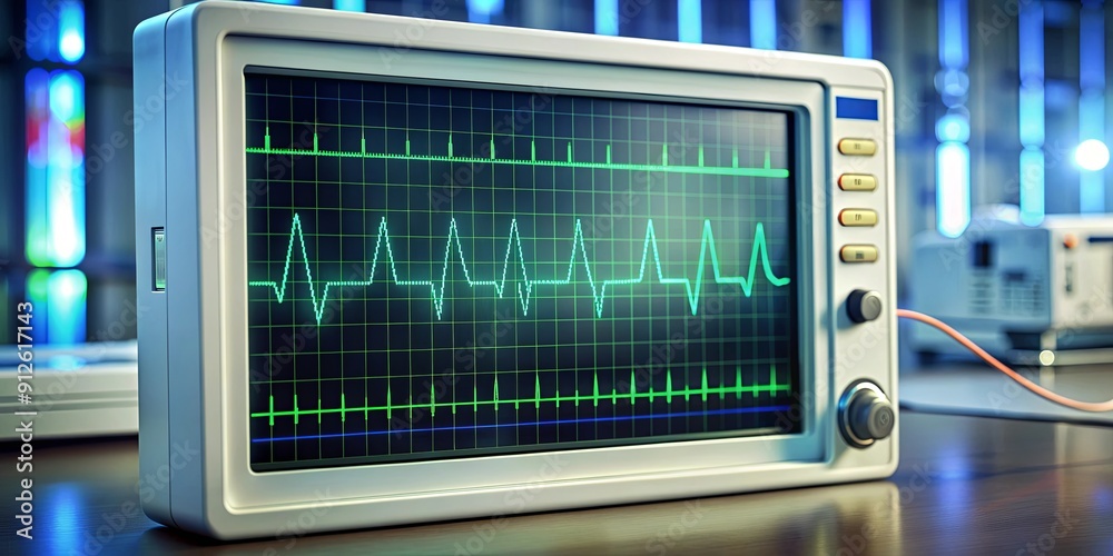Heart monitor displaying vital signs of a patient, medical, healthcare ...