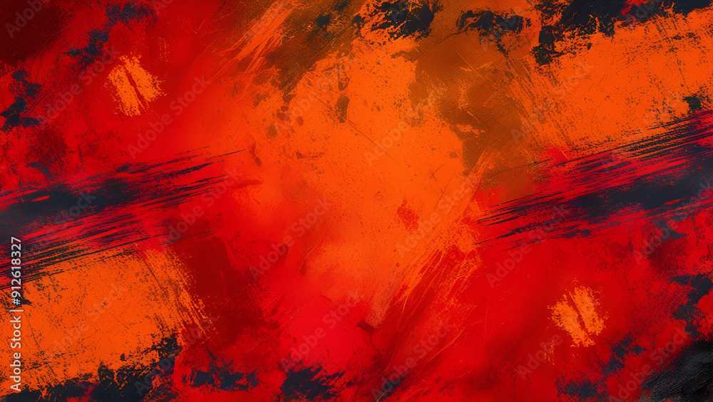 Dynamic Red and Orange Grunge Poster Background
