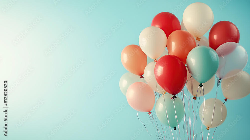 a lot of helium balloon party with copy space for text a lot of helium balloon party with copy space for text