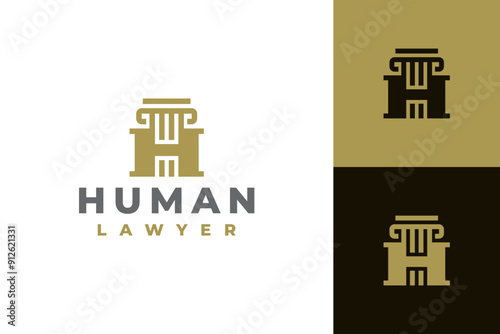 justice law h letter logo vector