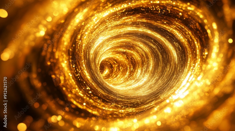 Abstract 3D golden vortex with swirling, radiant patterns, creating a dynamic and luxurious effect. Abstract 3D golden vortex with swirling, radiant patterns, creating a dynamic and luxurious effect.