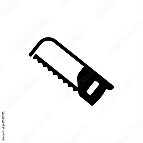 Saw icon. One of the carpentry tools. Vector illustration on white background.
