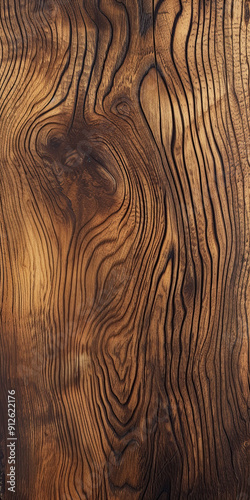 Close-up of a rustic dark woodgrain with rich textures and natural patterns. The image emphasizes the aged, earthy character of the wood, perfect for backgrounds or rustic designs.