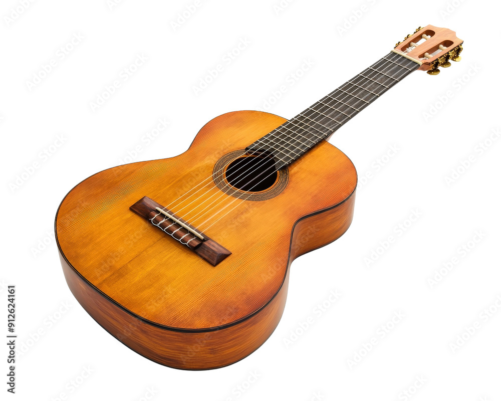 Fototapeta premium A guitar isolated on white transparent background