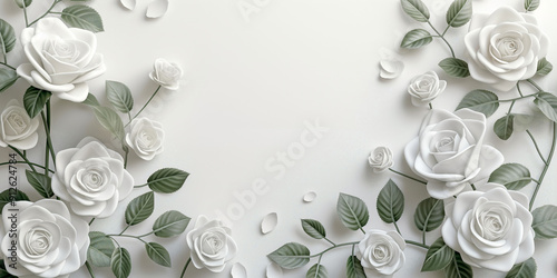 White roses wedding floral arrangement background delicate petals concept
