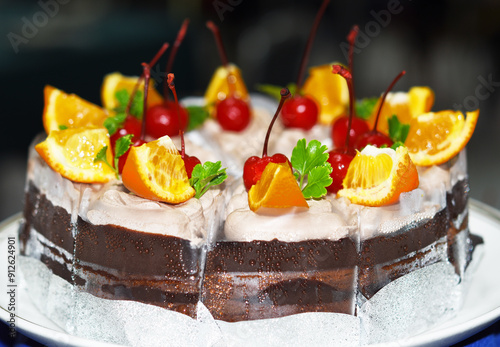 Delicious, beautiful fruit cake.