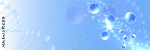 Hyaluronic acid and Niacinamide hair and skin solutions ad, blue collagen serum drop with cosmetic advertising background ready to use, illustration vector.	