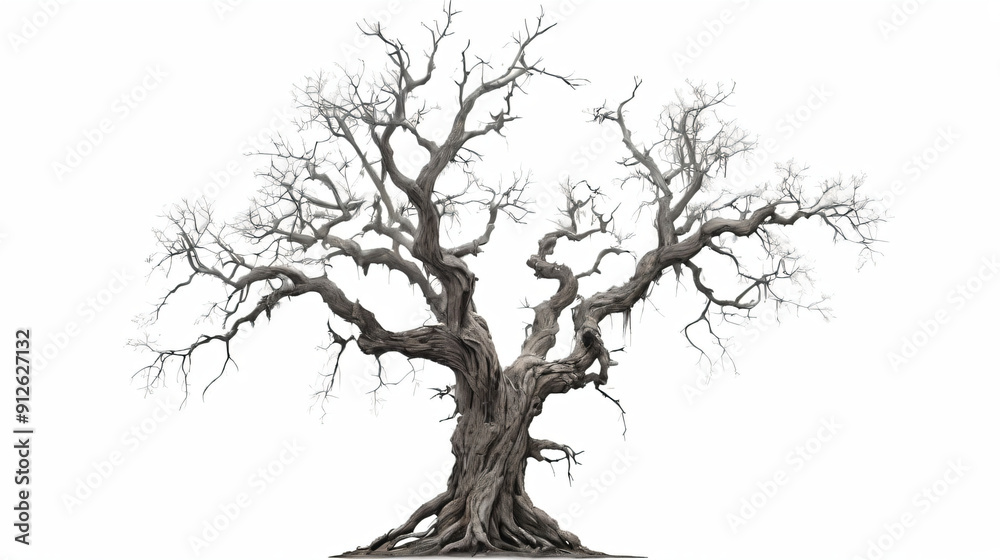 Dead and dry old tree trunk isolated white background Dead and dry old tree trunk isolated white background