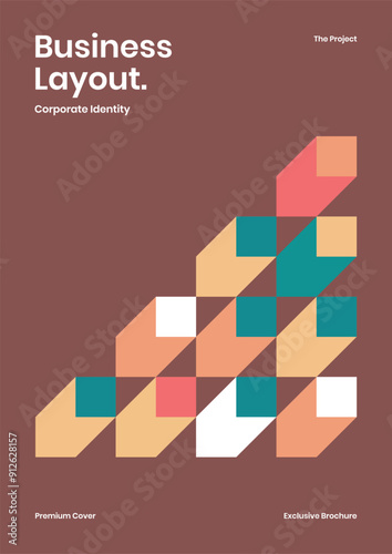 Company identity brochure template. Business cover. Corporate report abstract geometric layout.