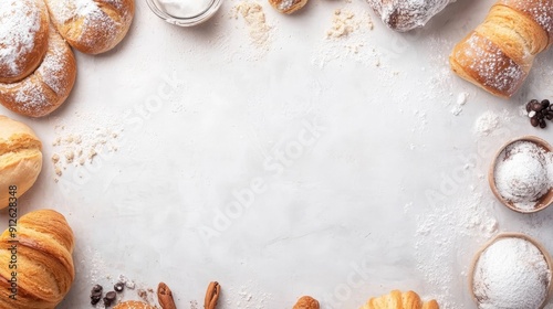 Bakery frame border background for banner with copy space