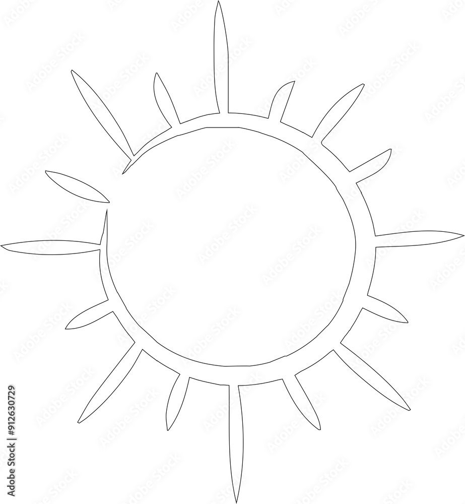 Hand drawn summer sun doodle icon, sunshine Hand drawn summer sun doodle icon, sunshine