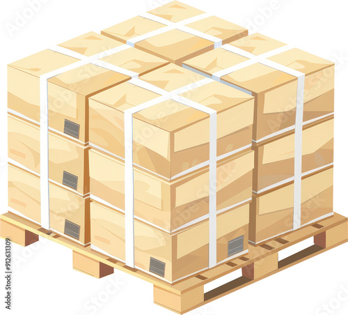 Stacked boxes on pallet