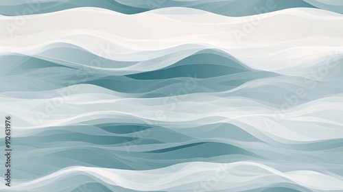 A seamless design featuring soothing textures with wavy patterns and subtle water ripples. The minimal sea waves are illustrated with smooth, flowing lines and soft colors, creating a tranquil and