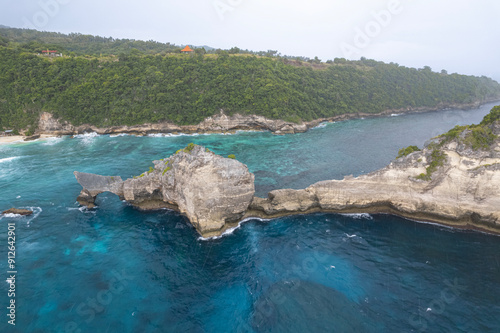 he atuh beach with stone of Penida, Indonesia photo