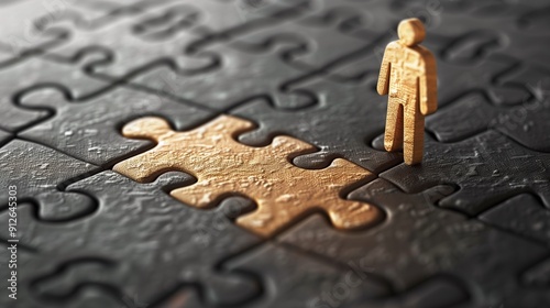 Perfect candidate hire open job position puzzle 3d illustration.