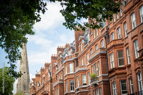 Photography LONDON- Upmarket residential street of large mansion townhouses borough of Kensi