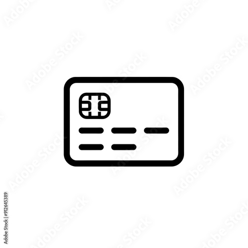 Credit Card Icon, Minimal Simple Logo