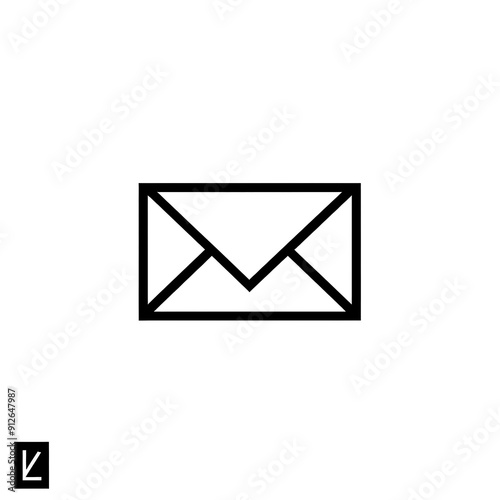 Envelope Icon, Minimal Simple Logo