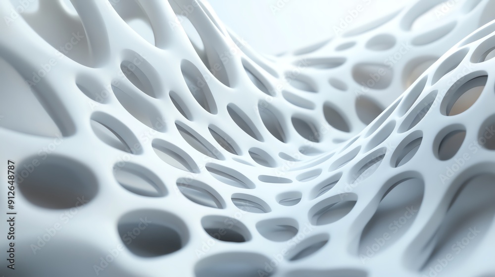 Abstract close-up of a white, porous structure, showcasing intricate patterns and soft lighting, perfect for modern design concepts. Abstract close-up of a white, porous structure, showcasing intricate patterns and soft lighting, perfect for modern design concepts.
