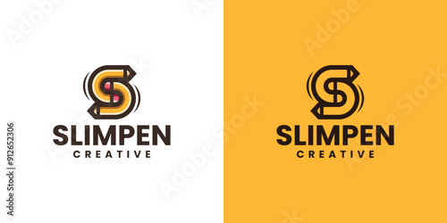 pencil s letter logo vector