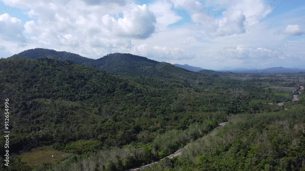 Natural scenery of the mountains and the waters of Riam Kanan in Banjarbaru, South Kalimantan with a background of sky and clouds Natural scenery of the mountains and the waters of Riam Kanan in Banjarbaru, South Kalimantan with a background of sky and clouds