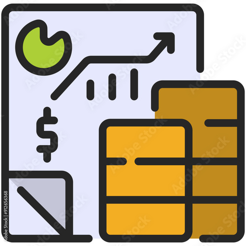 financial statements filled line icon