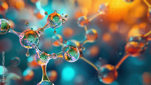 Принти на полотні Molecules, 3D model