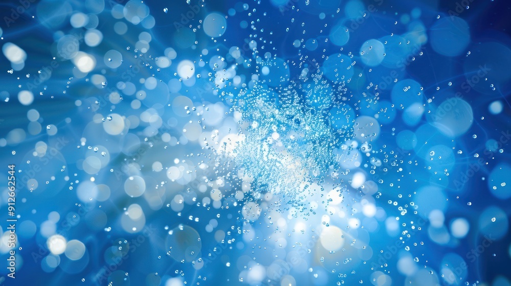 Blue Water Droplets and Bokeh Lights Blue Water Droplets and Bokeh Lights