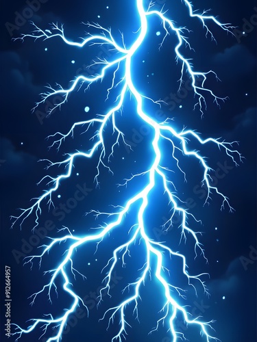 sett of collection blue Lightning strike bolt electric effect assets isolated in black background for photoshop png 