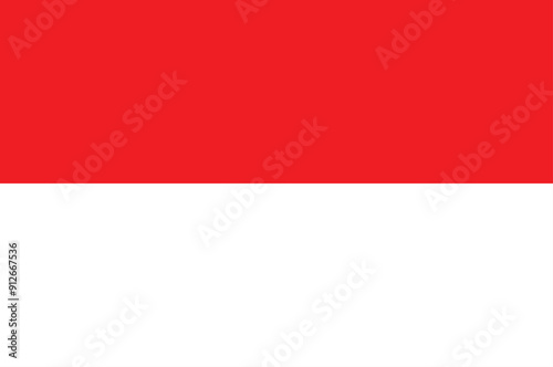 National flag of Indonesia. Indonesian flag. Vector Illustration. 