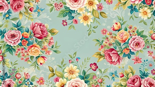 Wallpaper Mural Abstract elegance seamless pattern with floral background, elegant, abstract, seamless, pattern, floral, background Torontodigital.ca