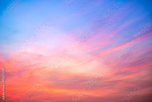 Beautiful , luxury soft gradient orange gold clouds and sunlight on the blue sky perfect for the background, take in everning,Twilight, Large size, high definition landscape photo