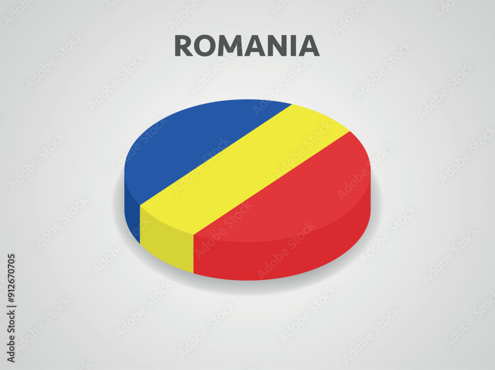 3D Isometric Flag of Romania - Vector Illustration 3D Isometric Flag of Romania - Vector Illustration