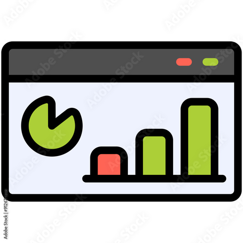 statistic filled line icon