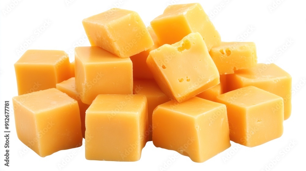 A Pile of Butterscotch Candy Cubes