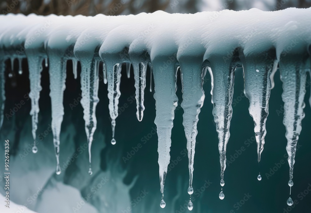 35mm film photography, A winter-themed image of a water splash as icicles melt, with small frozen particles mixing with the water in a snowy landscape., high detail, deep teal and light, ai 35mm film photography, A winter-themed image of a water splash as icicles melt, with small frozen particles mixing with the water in a snowy landscape., high detail, deep teal and light, ai