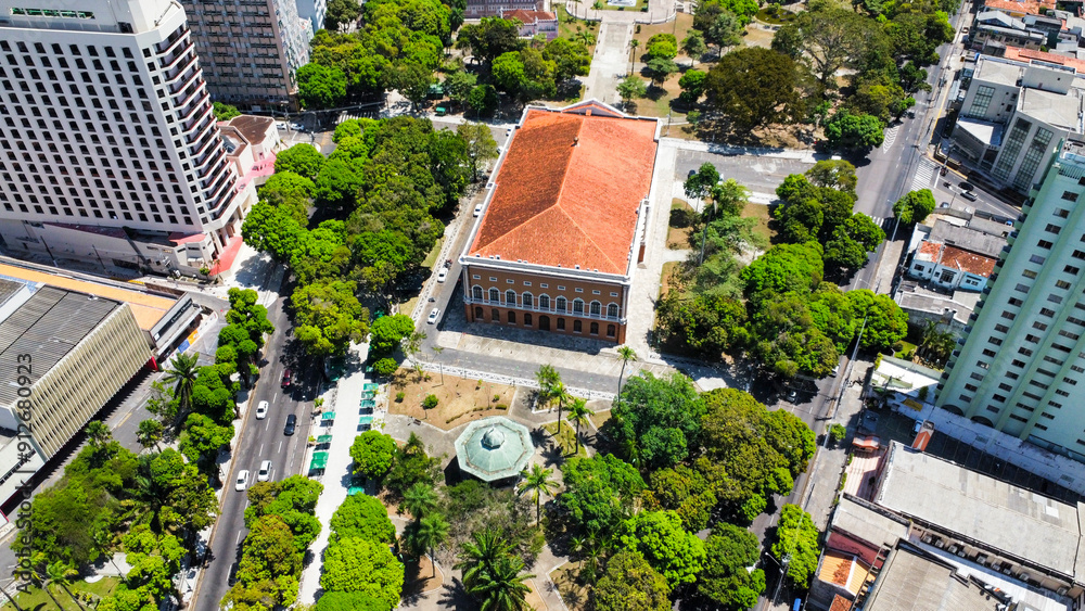 great photo of a theater in the park