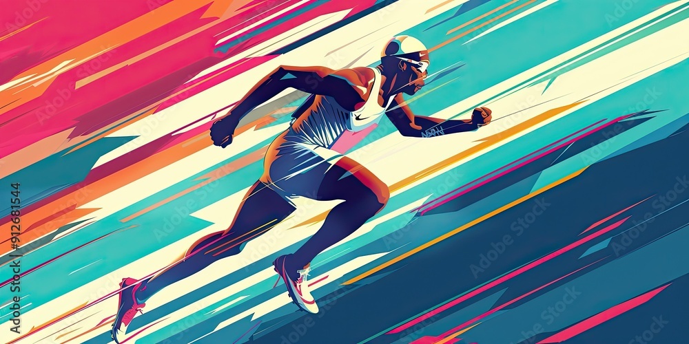 Abstract runner with colorful stripes. Abstract runner with colorful stripes.